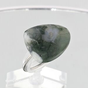 Handcrafted Green Prehnite Stone Ring Adjustable